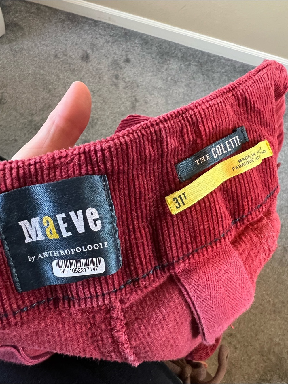 maeve colette burgundy corduroy pants - Picture 9 of 11
